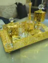 Gold Metallic Arabic Bakhoor Burner Set