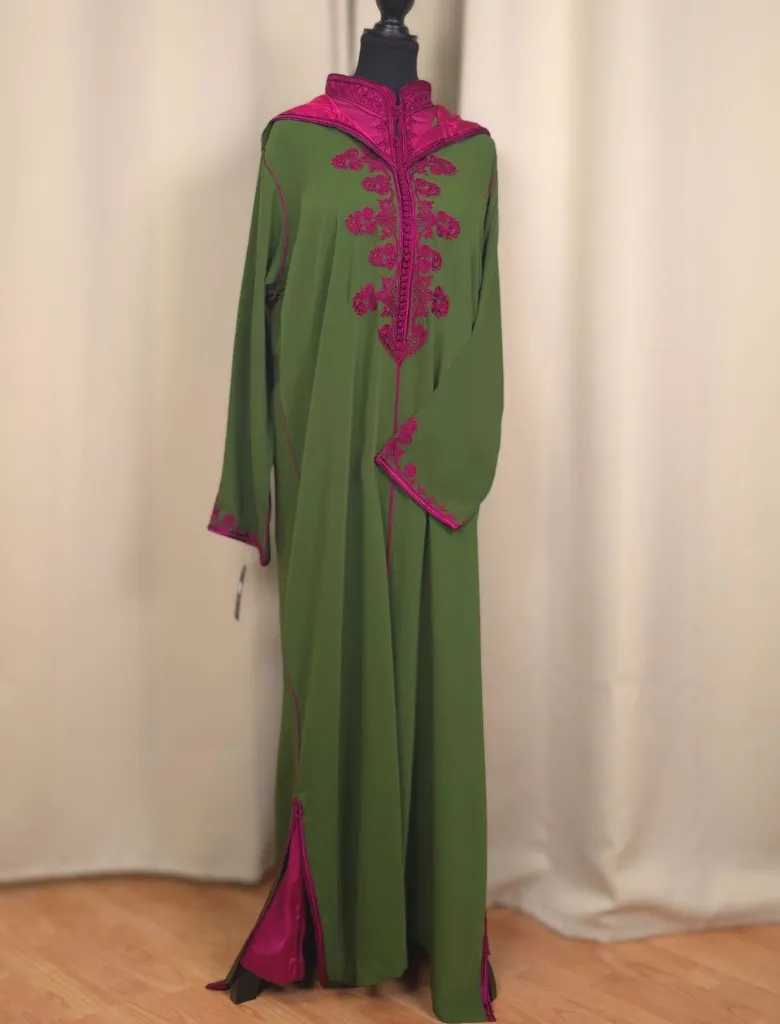 Jellaba Aisha Green Rose (S)
