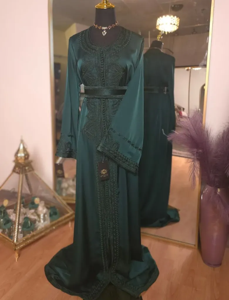 Caftan Satin Forest Green